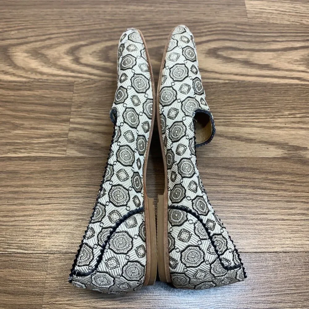 H by Hudson London Women's Cossette Slip On Flats Loafers‎ Size 39/8 White/Multi